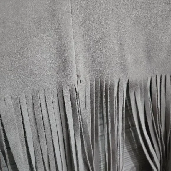 Torrid Suede Fringe Jacket Womens SZ 0 (L/12) Tan Bolaro Faux Cropped - Picture 6 of 6